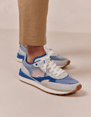 Denis Low Sneakers - Suede and Mesh Grey Blue