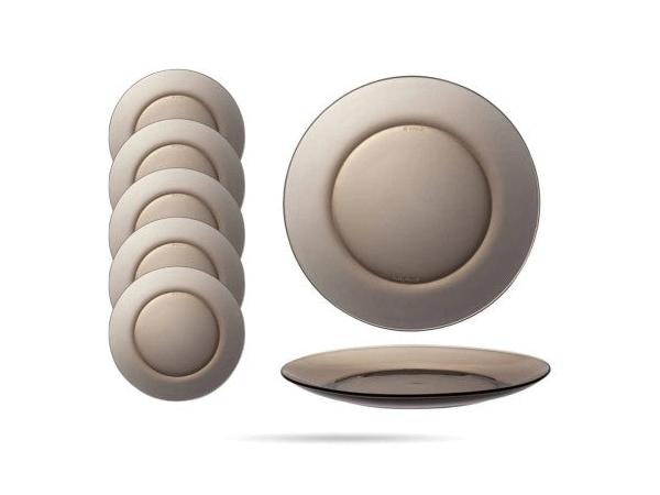 Pack De 6 Assiettes Plates Lys - Sepia - 23,5Cm