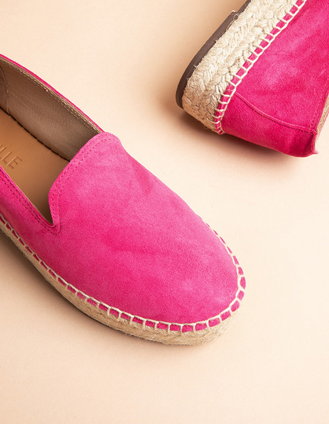 Alpargatas Planas Taormina - Piel Ante Fucsia - Mujer