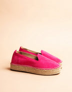 Alpargatas Planas Taormina - Piel Ante Fucsia - Mujer
