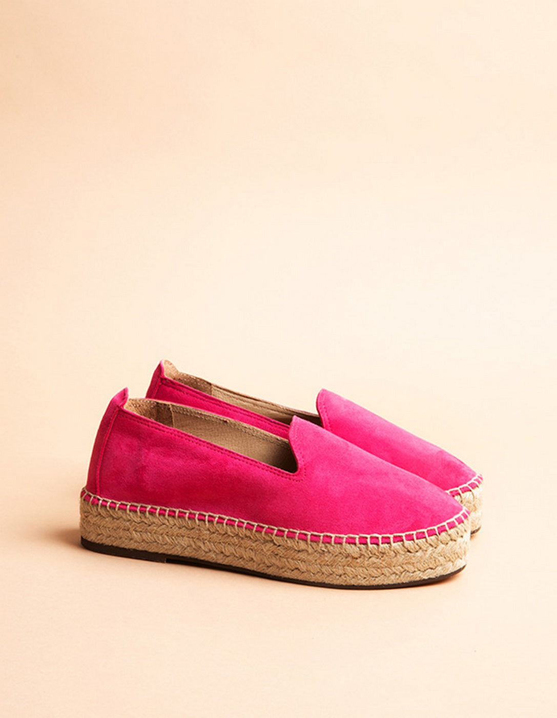 Alpargatas Planas Taormina - Piel Ante Fucsia - Mujer