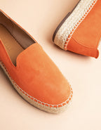 Espadrilles Plates Taormina - Cuir Daim Orange - Femme