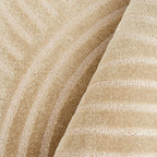 Beige rainbow rug with embossed long pile Nazar rugs