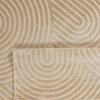 Beige rainbow rug with embossed long pile Nazar rugs
