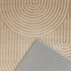 Beige rainbow rug with embossed long pile Nazar rugs