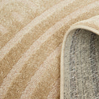 Beige rainbow rug with embossed long pile Nazar rugs