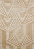 Beige rainbow rug with embossed long pile Nazar rugs