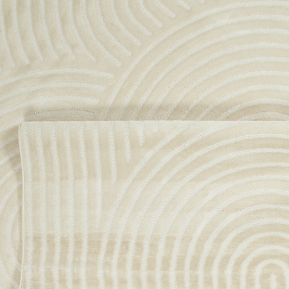 Cream rainbow rug with embossed shag Nazar rugs