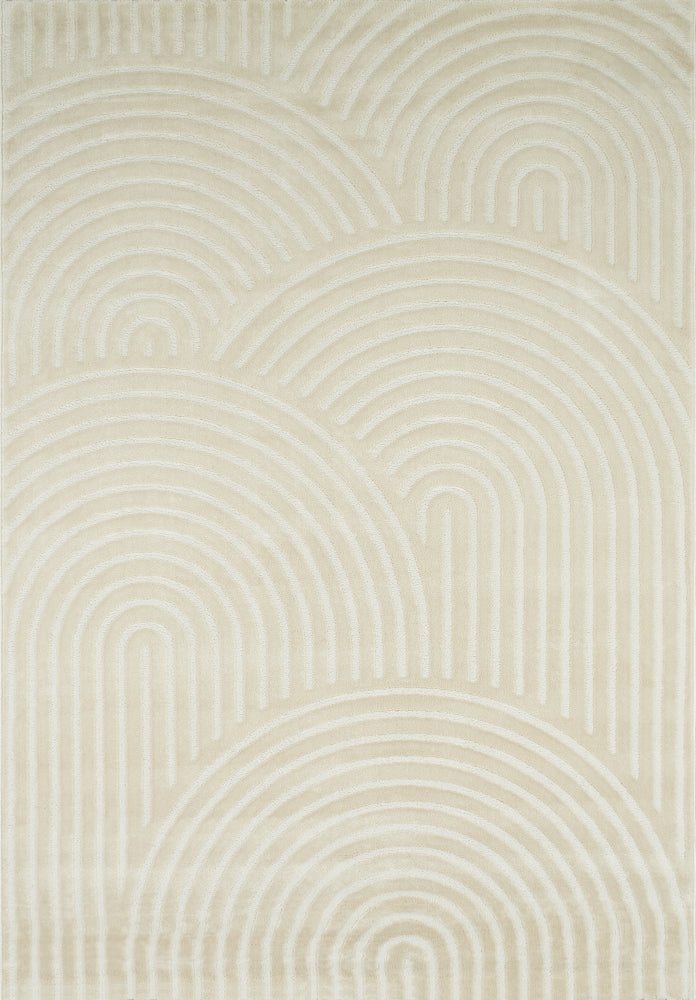 Cream rainbow rug with embossed shag Nazar rugs
