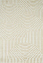 Cream rainbow rug with embossed shag Nazar rugs