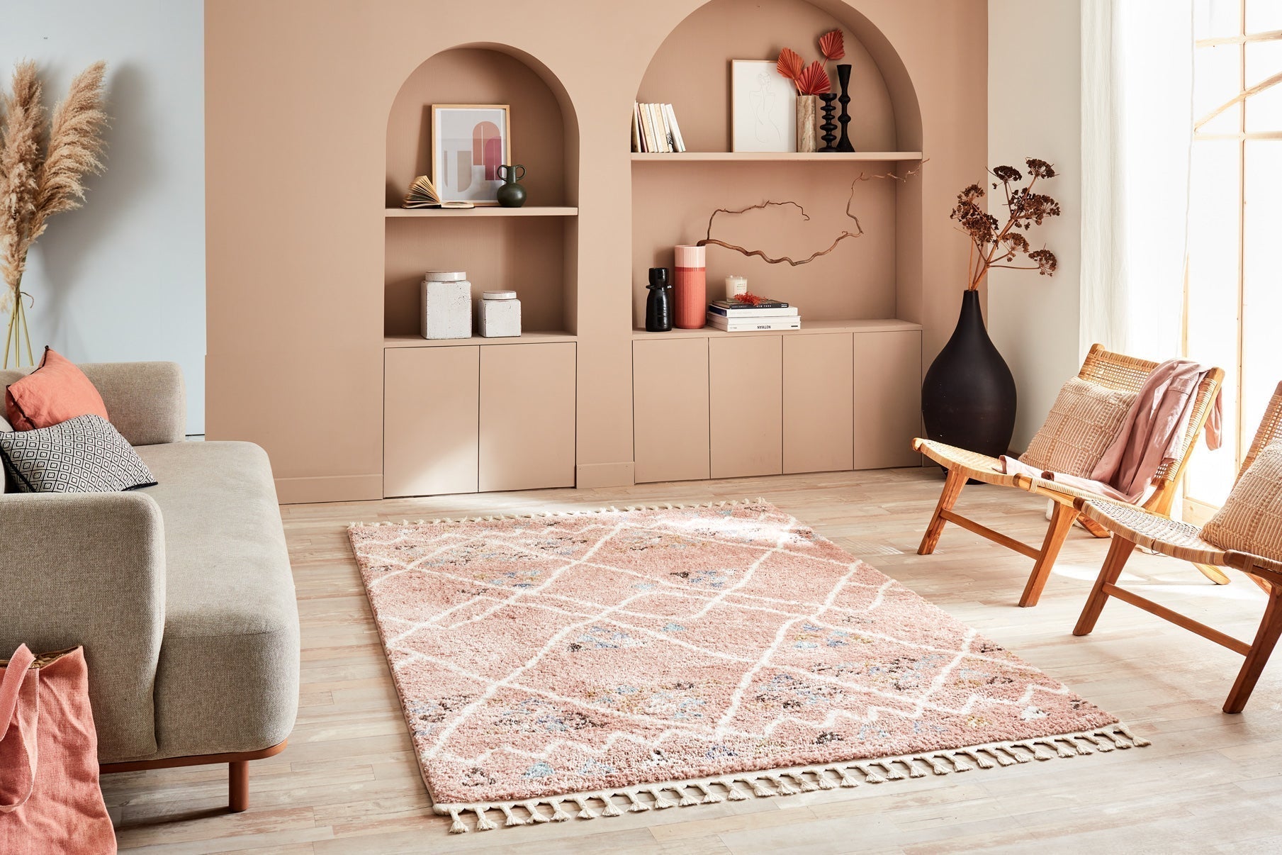 Delya - Tapis D'Intérieur - Polypropylène - Rose