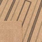 Natural jute effect rug with black rectangular pattern Nazar rugs