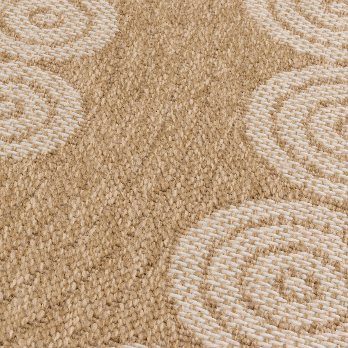 Alfombra efecto yute con estampado geométrico blanco Alfombras Nazar
