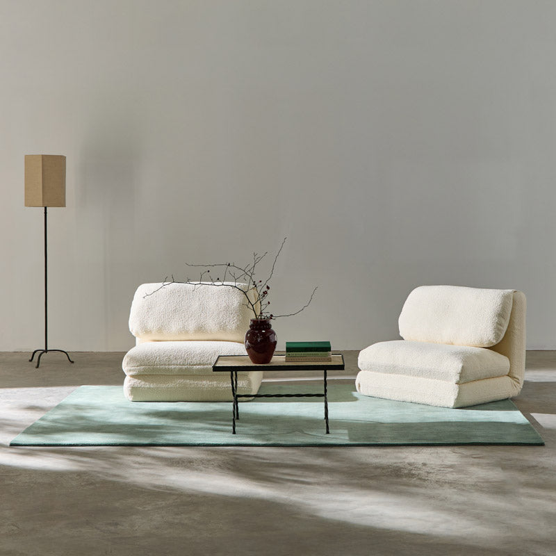 Tapis 100% Laine Nouvelle-Zélande - Bleu Pâle