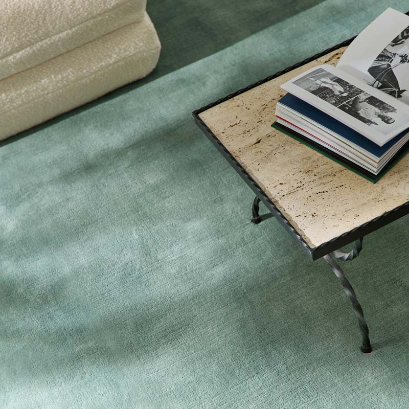 Tapis 100% Laine Nouvelle-Zélande - Bleu Pâle