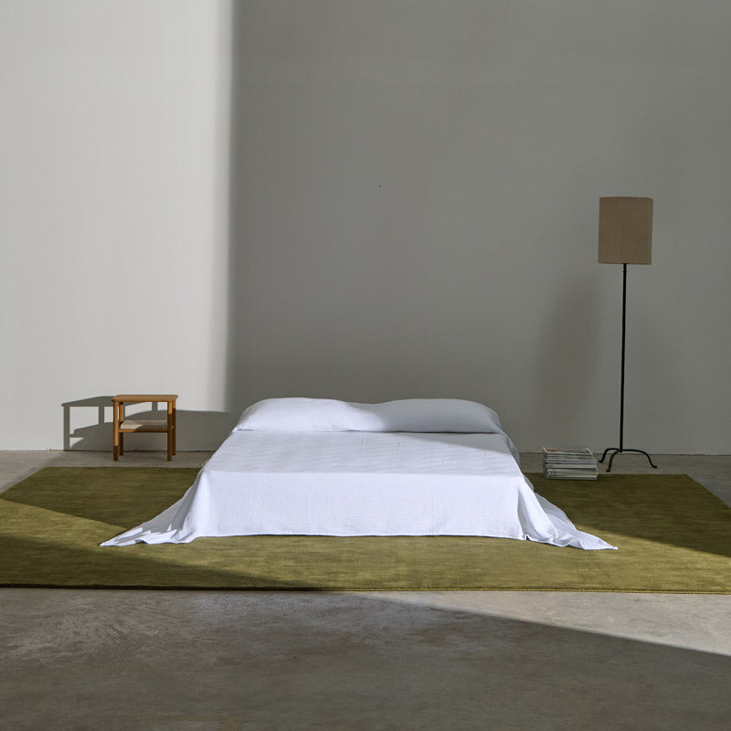 Tapis 100% Laine Nouvelle-Zélande - Vert Olive