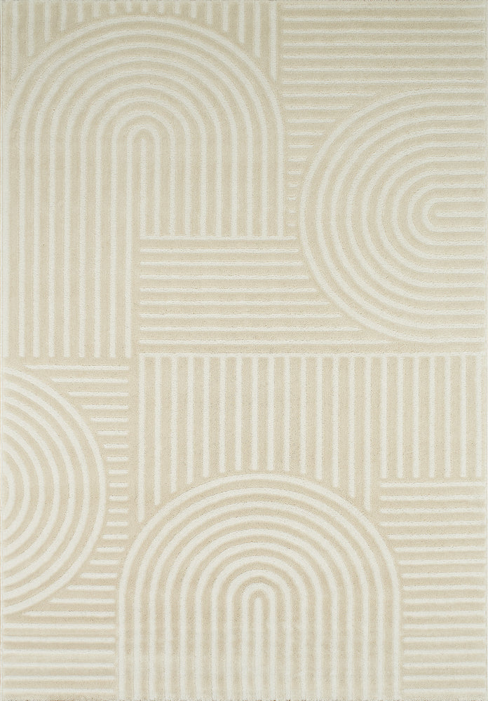 Alfombra con motivos en relieve color crema de Nazar rugs