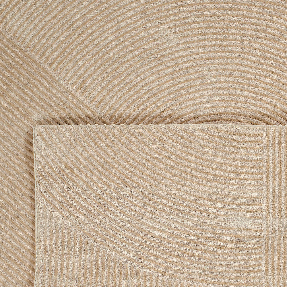 Geometric pattern rug with raised pile beige Nazar rugs
