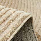 Geometric pattern rug with raised pile beige Nazar rugs