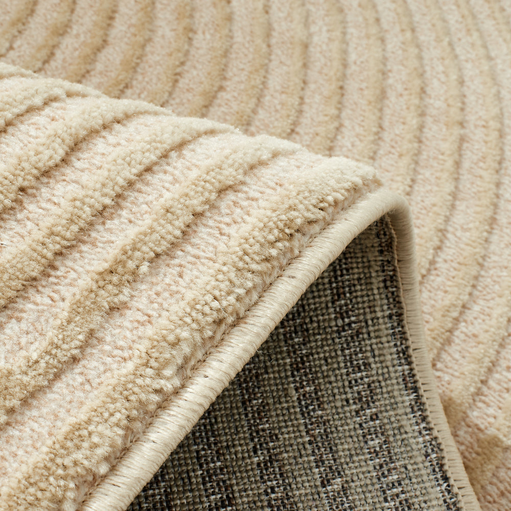 Geometric pattern rug with raised pile beige Nazar rugs