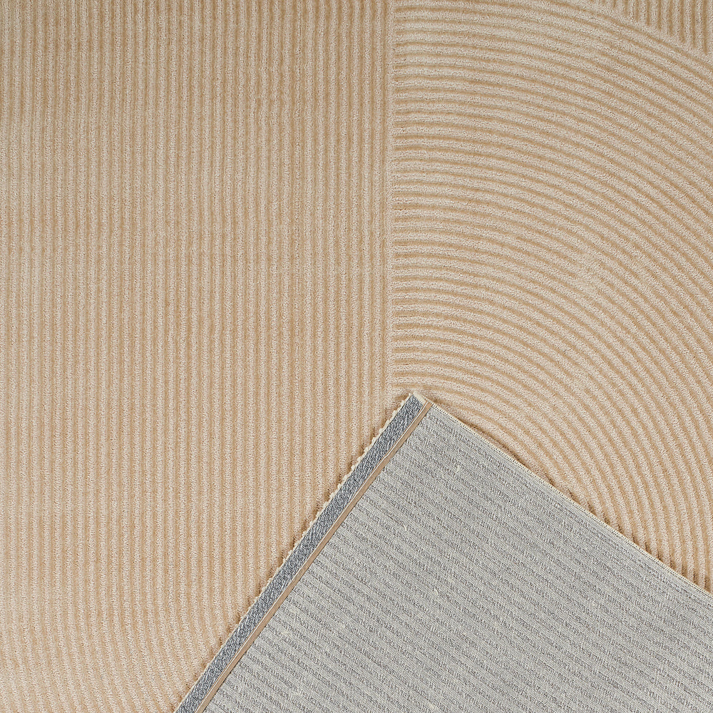 Geometric pattern rug with raised pile beige Nazar rugs