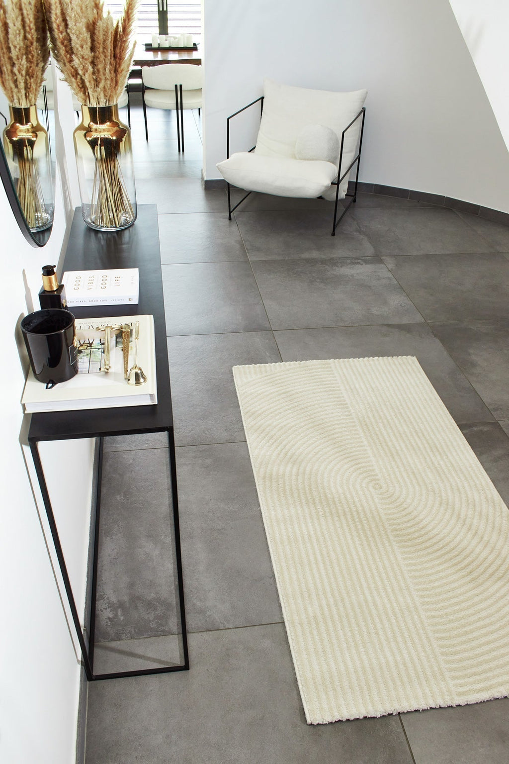 Alfombra pelo relieve geométrico crema Nazar rugs