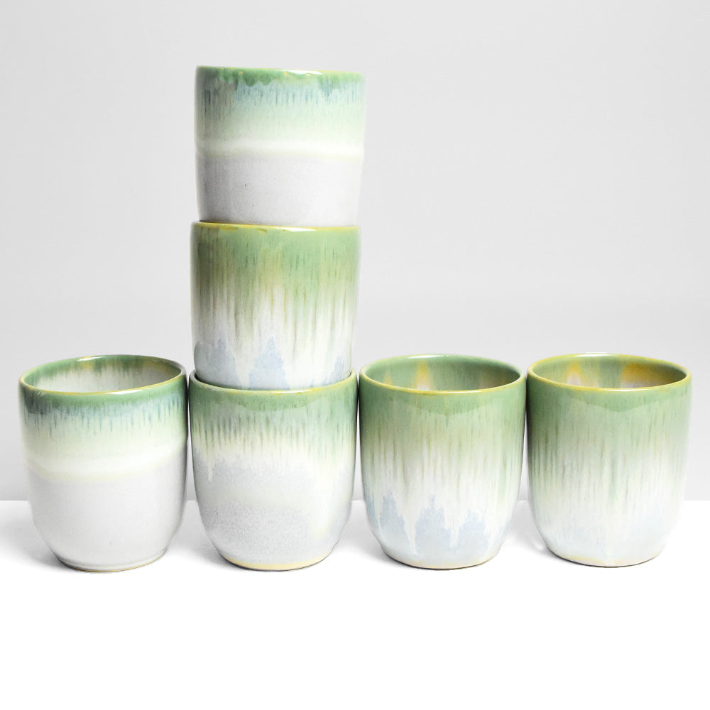 Juego de 4 tazas medianas - Verde brillante