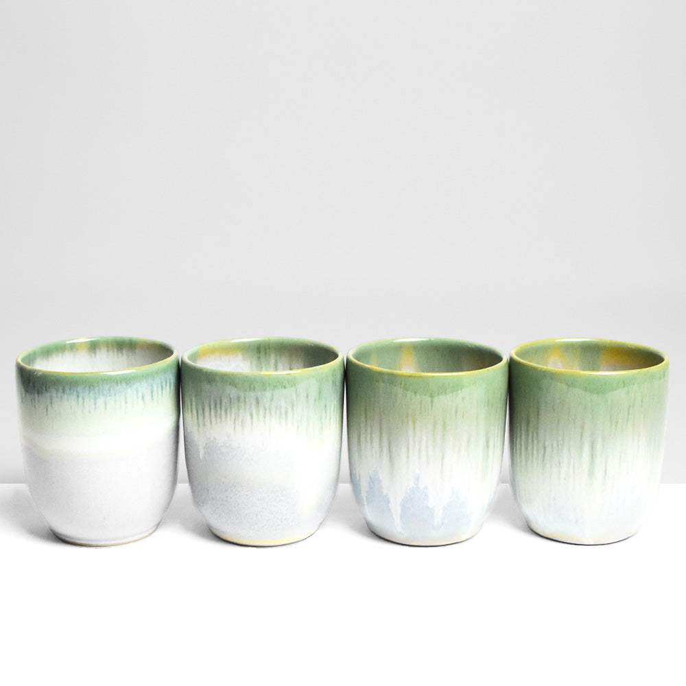 Juego de 4 tazas medianas - Verde brillante