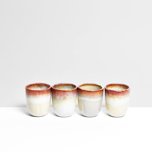 Set De 4 Tasses Expresso - Rouge Lumineux