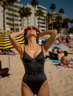 Samba 1 Piece Swimsuit - Black Polka Dot