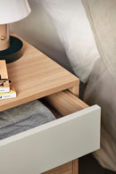 Yoko - Table De Chevet - Crème & Chêne