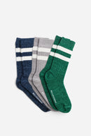 Double stripe textured socks - Gray