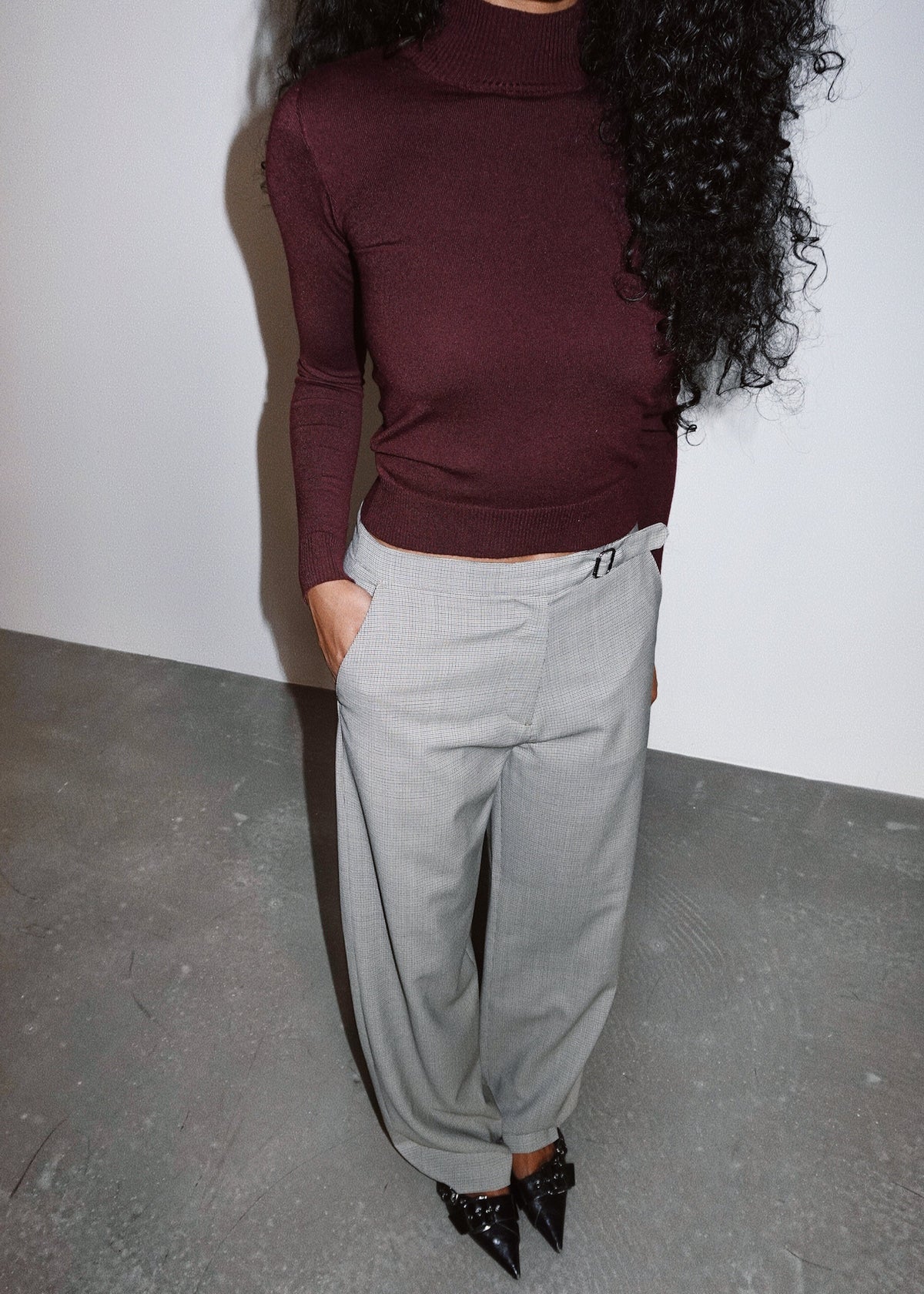 Pull 2Nd Skin Knitted Mid-Neck - Bordeaux