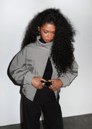 Veste Bomber Arctic High Neck Oversized - Sage Green