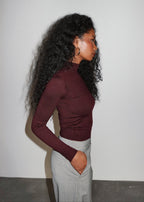 Pull 2Nd Skin Knitted Mid-Neck - Bordeaux