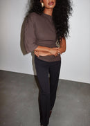 Top Espresso One Sleeve Asymmetric