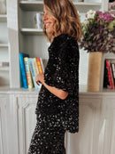 Le Top Lison - Black Sequin