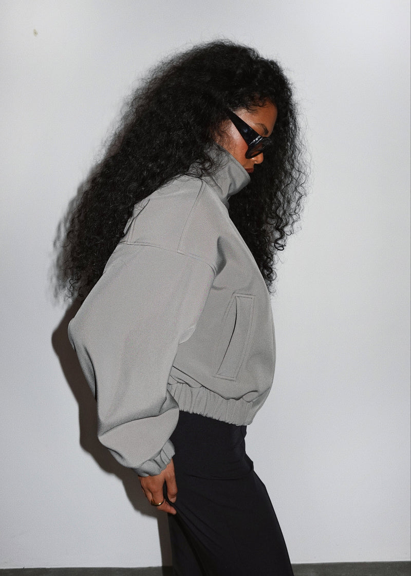 Veste Bomber Arctic High Neck Oversized - Sage Green