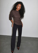 Top Espresso One Sleeve Asymmetric