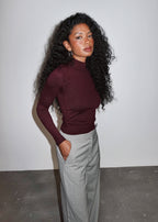 Pull 2Nd Skin Knitted Mid-Neck - Bordeaux