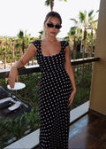 Robe Carmen Polka Dot Midi - Black & White