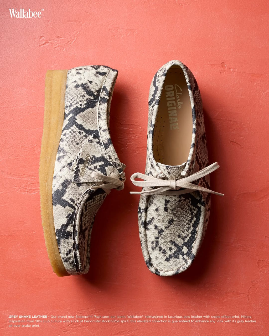 Wallabee Loafer - Grey Snake Leather - Femme