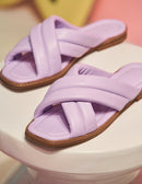 sandals Plates Théa - Lilac leather