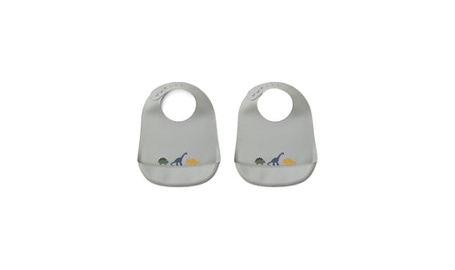 Children's Bib - Pack of 2 Tilda - Dino Dove Blue Mix
