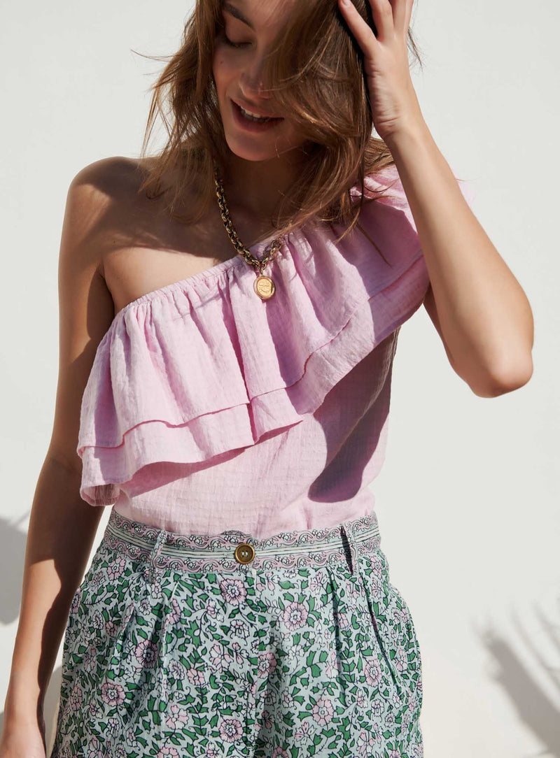 TOP ASYMETRIQUE ROSE TIMEO PETITE MENDIGOTE