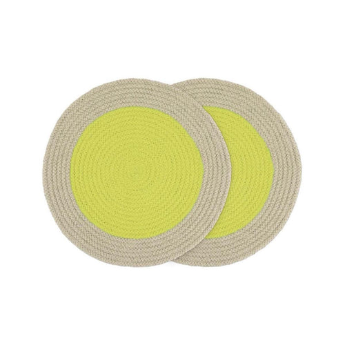 Set Of 2 Cotton Placemats - Lemon