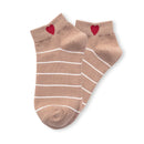 Lot De 5 Socquettes Coeur Côté Rayures