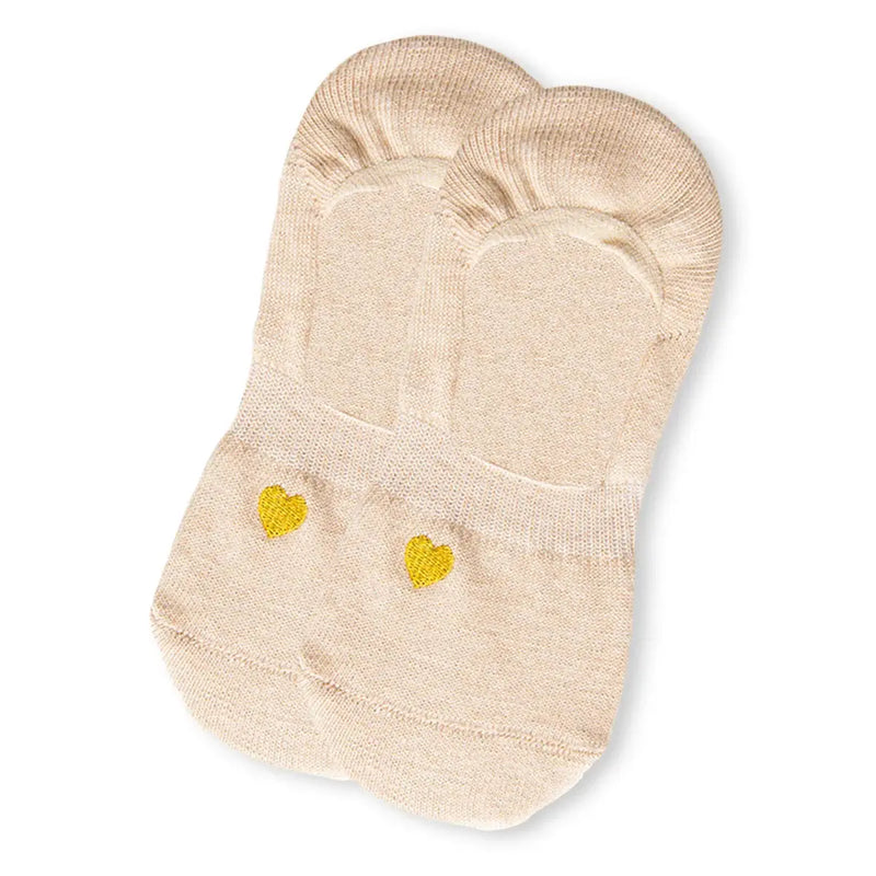 Lot De 6 Socquettes Invisibles Petit Coeur Doré