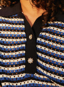 Top de punto Millie - Azul marino