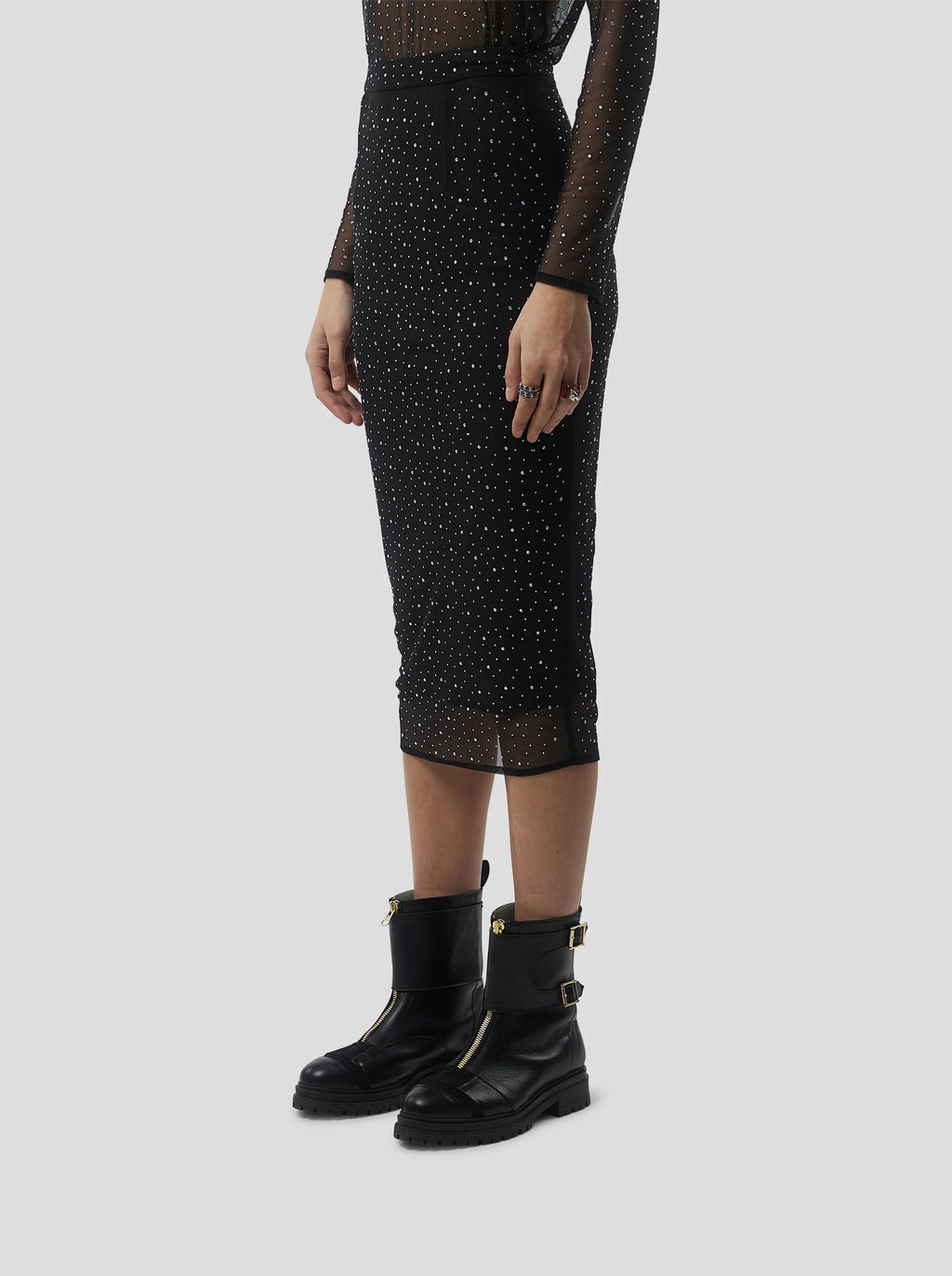 Falda Fox In Fragmented Black Soft Mesh